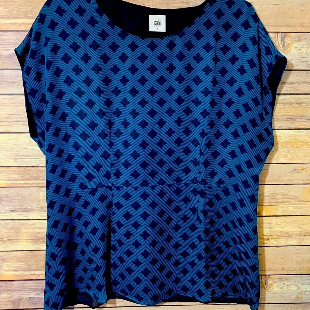 ⭐️ Cabi Blue Print Chiffon Layered sleeveless blouse